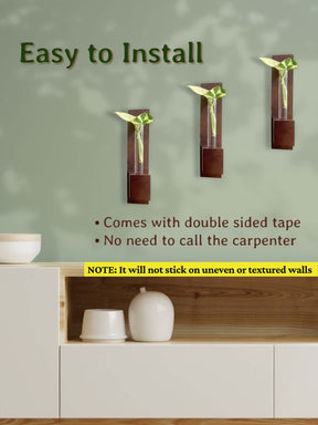 Test Tube Wall Planter with Wooden Holder (set of 3)